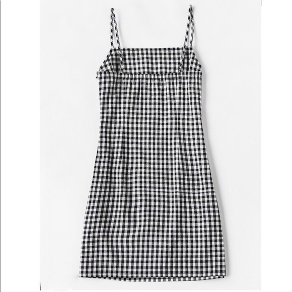 BONNIE🖤black white gingham plaid print cami dress - Picture 5 of 6
